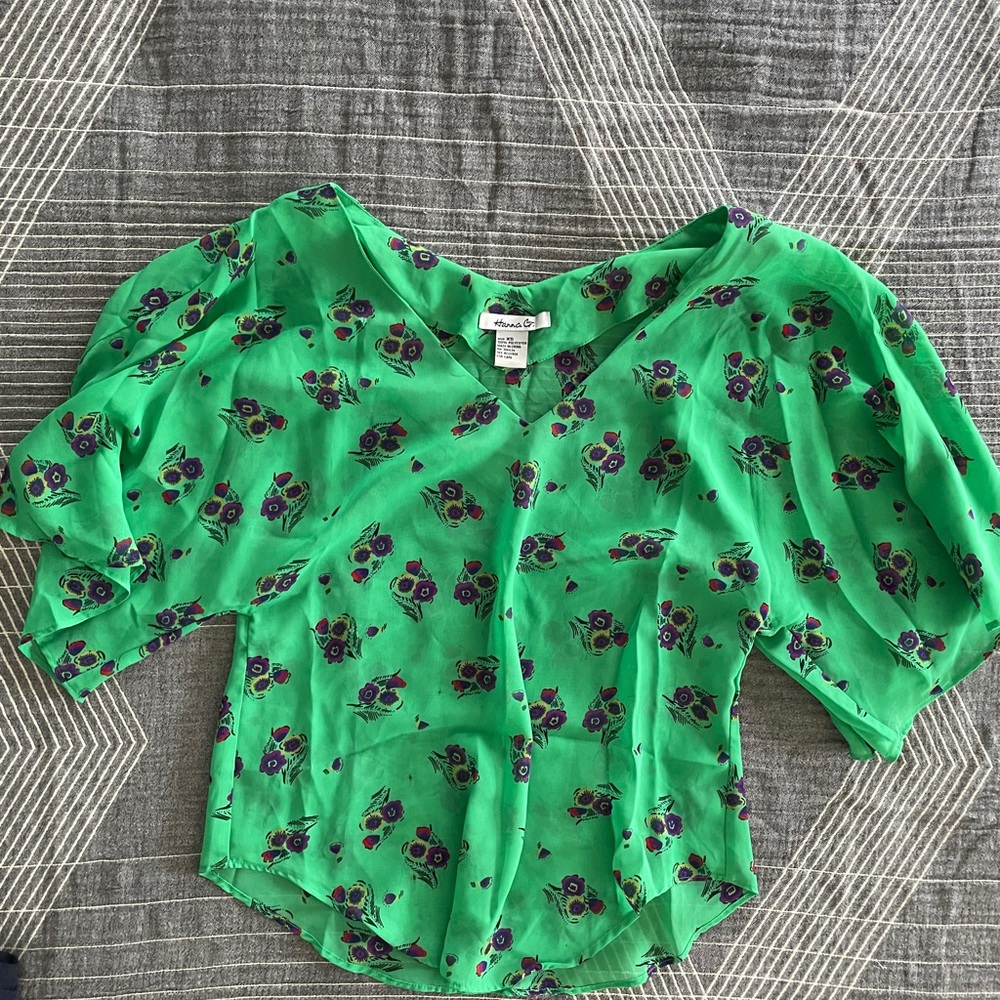 Sheer floral blouse